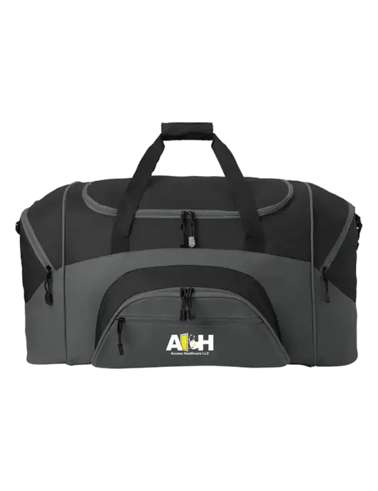 Standard Colorblock Black/Dark Grey Sport Duffel w/Access Healthcare Logo