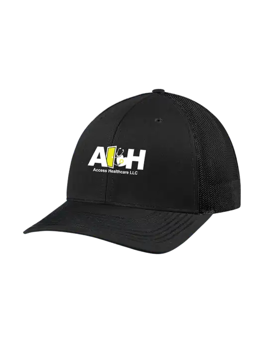 Richardson Adjustable Snapback Original 112 Trucker Cap Black w/Black Mesh w/Access Healthcare Logo