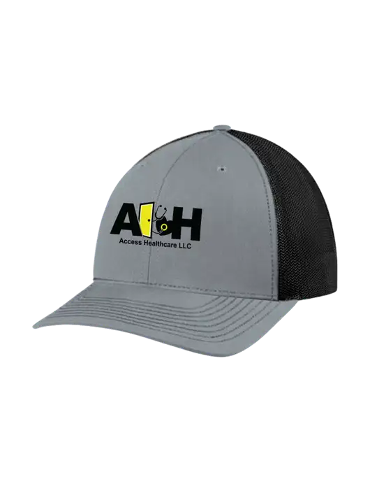 Richardson Adjustable Snapback Original 112 Trucker Cap Heather Grey w/Black Mesh w/Access Healthcare Logo
