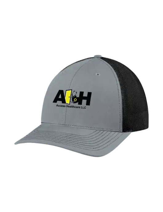 Richardson Adjustable Snapback Original 112 Trucker Cap Heather Grey w/Black Mesh w/Access Healthcare Logo