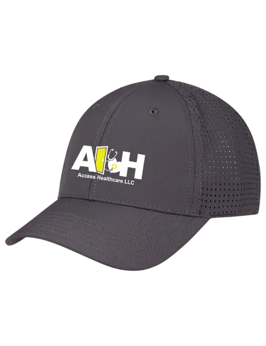 Charcoal Performance Stretchable Cap Hook & Loop w/Access Healthcare Logo