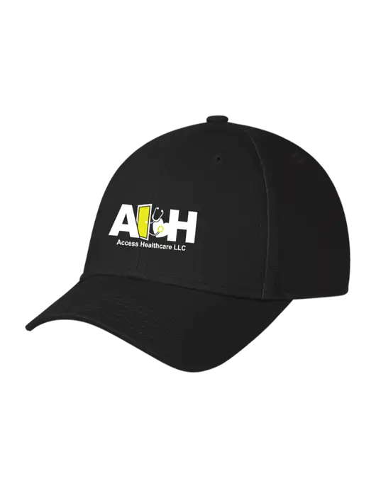Black Structured Cap Hook & Loop w/Access Healthcare Logo