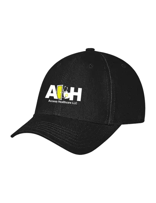 Black Structured Soft Snap Closure Hook & Loop Cap w/Access Healthcare Logo