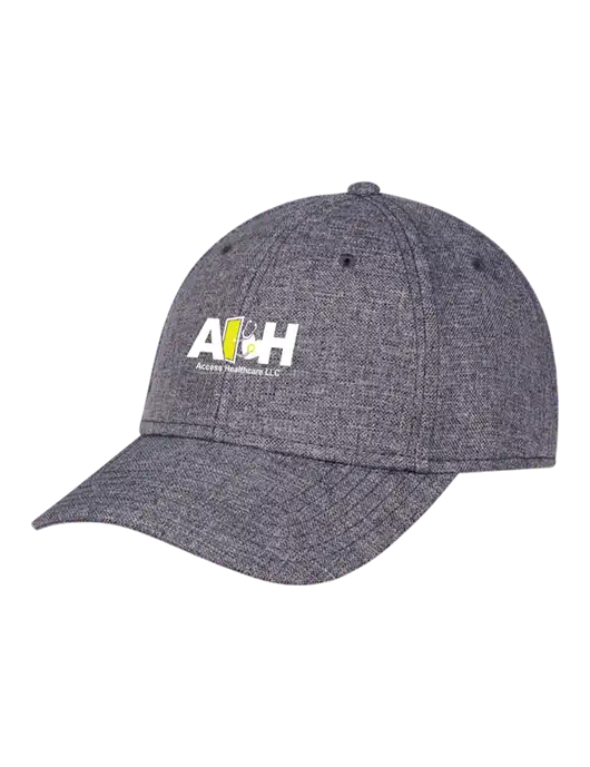 Heather Charcoal Structured Linen Look Cap Hook & Loop w/Access Healthcare Logo