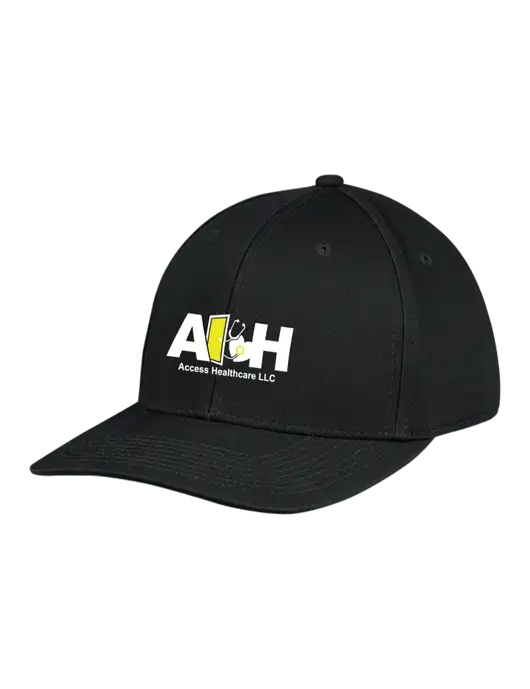 Premium Modern Structured Twill Black Snapback Cap w/Access Healthcare Logo