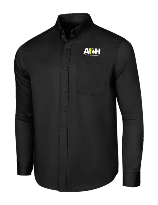 Long Sleeve Deep Black Superpro React Twill Shirt w/Access Healthcare Logo
