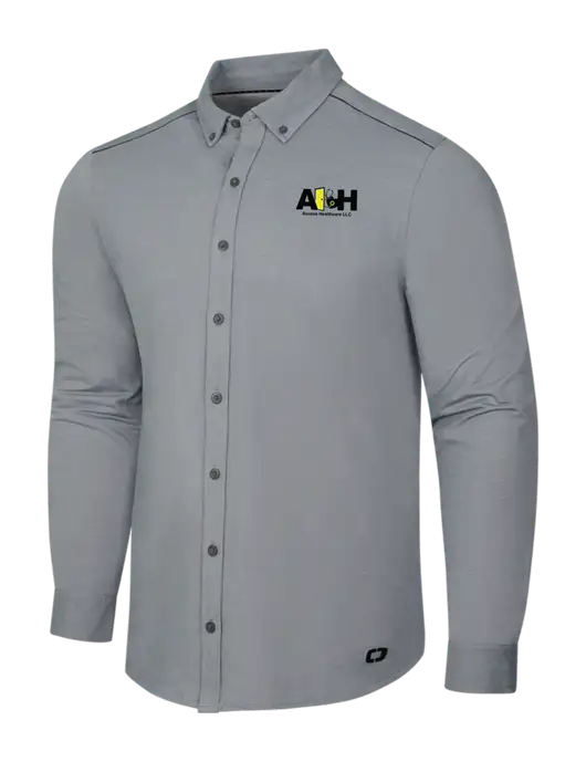 OGIO Medium Grey Heather Modern Code Stretch Button-Up Shirt w/Access Healthcare Logo