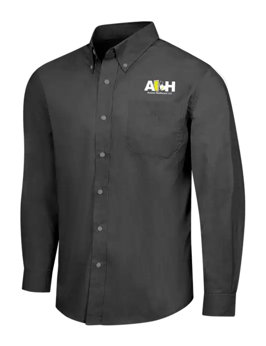 Soft Black Crosshatch Easy Care Shirt w/Access Healthcare Logo