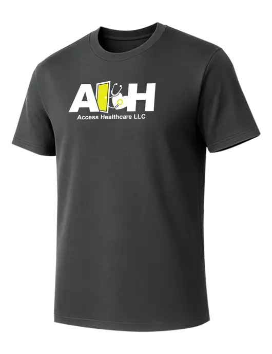 Allmade Charcoal Grey Organic Cotton Tee w/Access Healthcare Logo
