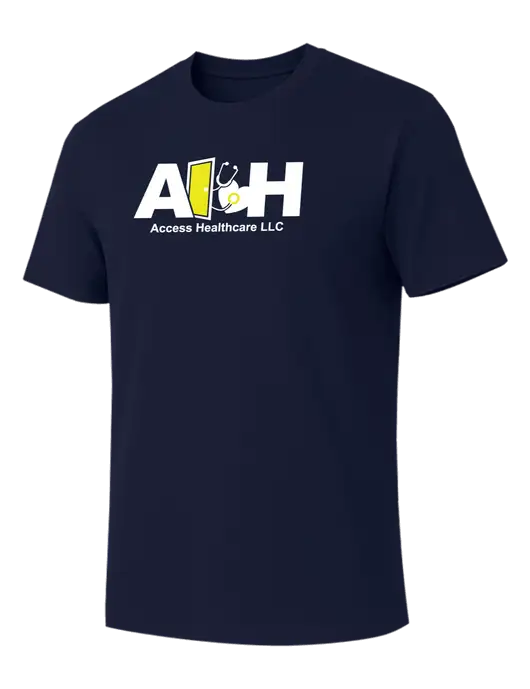 Allmade Dark Navy Organic Cotton Tee w/Access Healthcare Logo