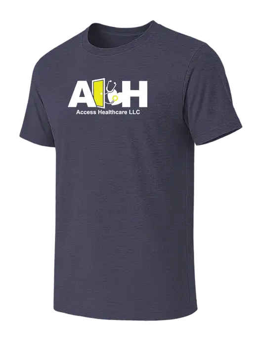 BELLA+CANVAS Heather Navy CVC Short Sleeve Tee w/Access Healthcare Logo