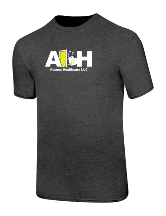 Ring Spun Dark Heather Grey 4.5 oz T-Shirt w/Access Healthcare Logo