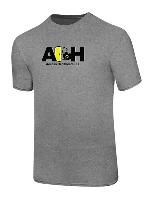 Ring Spun Light Heather Grey 4.5 oz T-Shirt w/Access Healthcare Logo
