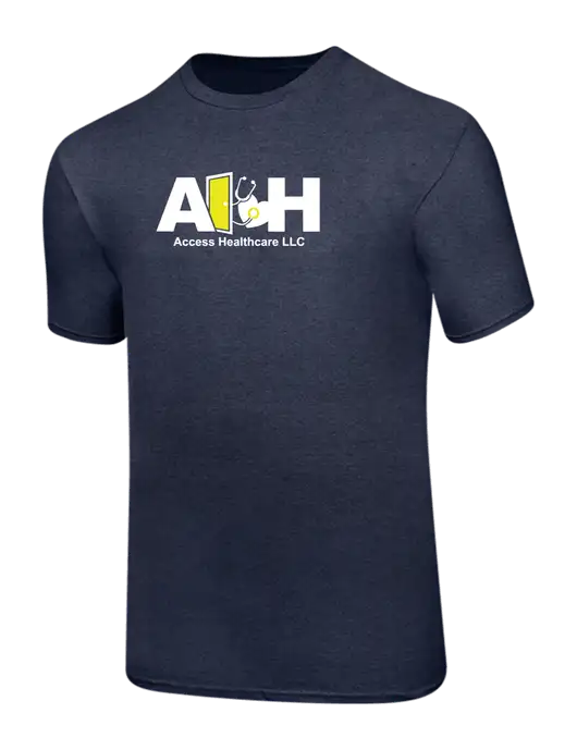 Ring Spun Heather Navy 4.5 oz T-Shirt w/Access Healthcare Logo