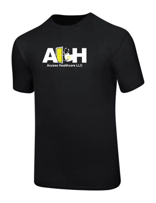 Ring Spun Jet Black 4.5 oz T-Shirt w/Access Healthcare Logo