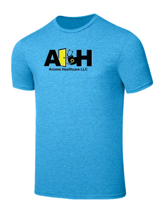 Seriously Soft Heathered Sapphire Blue T-Shirt w/Access Healthcare Logo