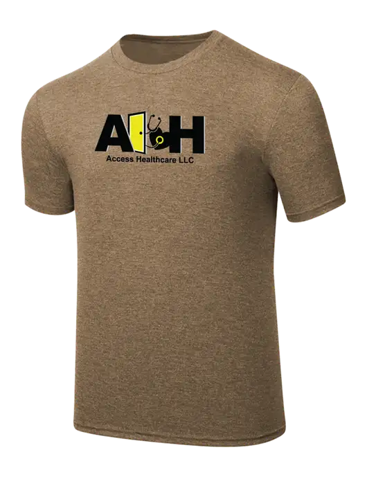 Simply Soft Light Brown Heathered 4.5oz  Poly/Combed Ring Spun Cotton T-Shirt w/Access Healthcare Logo