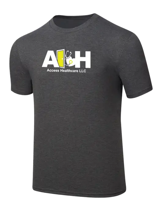 Simply Soft Heathered Charcoal 4.5oz  Poly/Combed Ring Spun Cotton T-Shirt w/Access Healthcare Logo