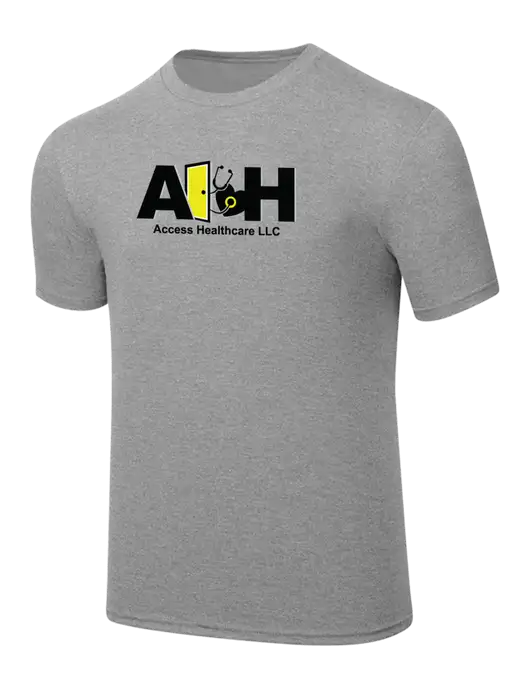 Simply Soft Heathered Light Grey 4.5oz  Poly/Combed Ring Spun Cotton T-Shirt w/Access Healthcare Logo