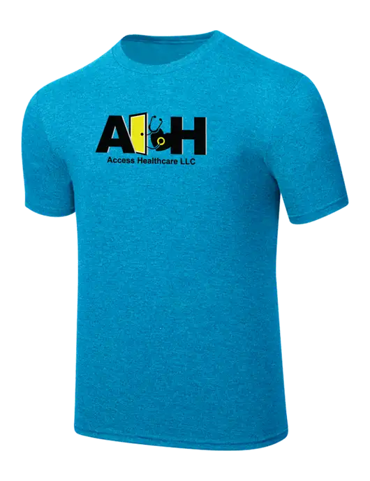 Simply Soft Sapphire Blue Frost 4.5oz  Poly/Combed Ring Spun Cotton T-Shirt w/Access Healthcare Logo