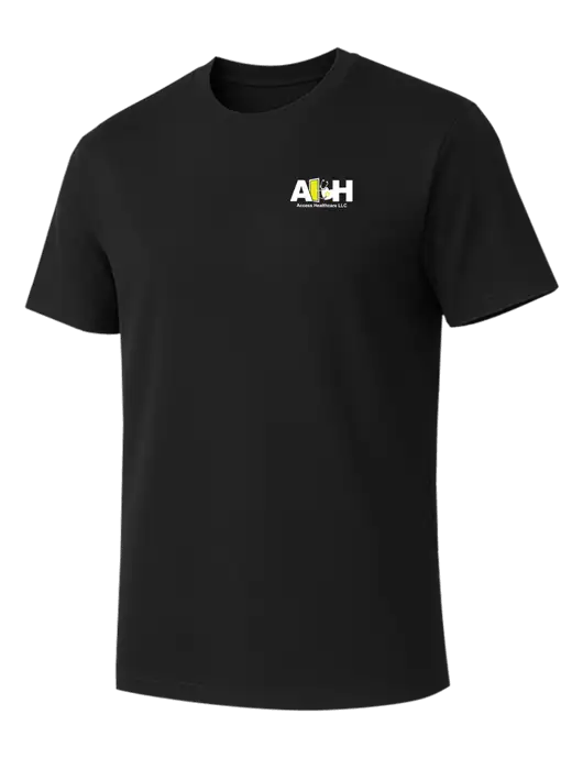Allmade Deep Black Organic Cotton Tee w/Access Healthcare Logo