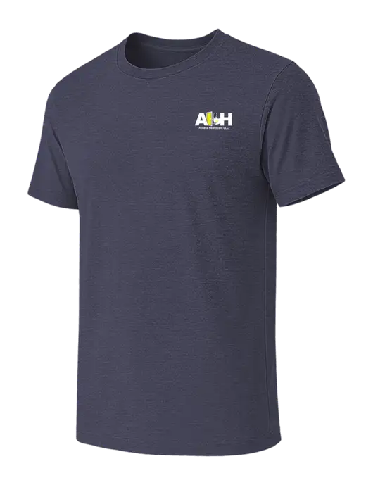 BELLA+CANVAS Heather Navy CVC Short Sleeve Tee w/Access Healthcare Logo