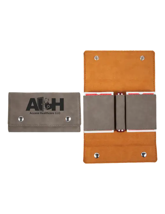 Grey Leatherette Card & Dice Set w/Access Healthcare Logo