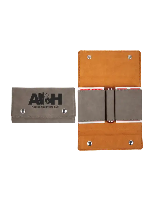 Grey Leatherette Card & Dice Set w/Access Healthcare Logo