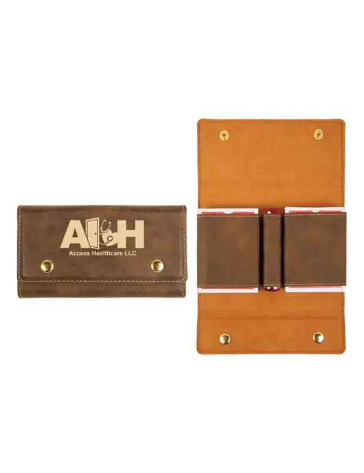Rustic Leatherette Card & Dice Set w/Access Healthcare Logo