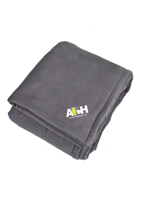 Oversized Graphite Ultra Plush Blanket Graphite w/Access Healthcare Logo